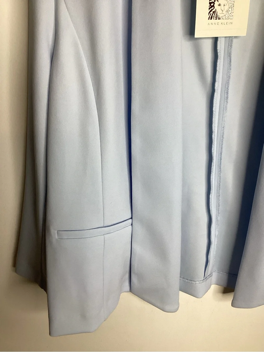 Anne Klein Pale Blue Open-Front Blazer Jacket M